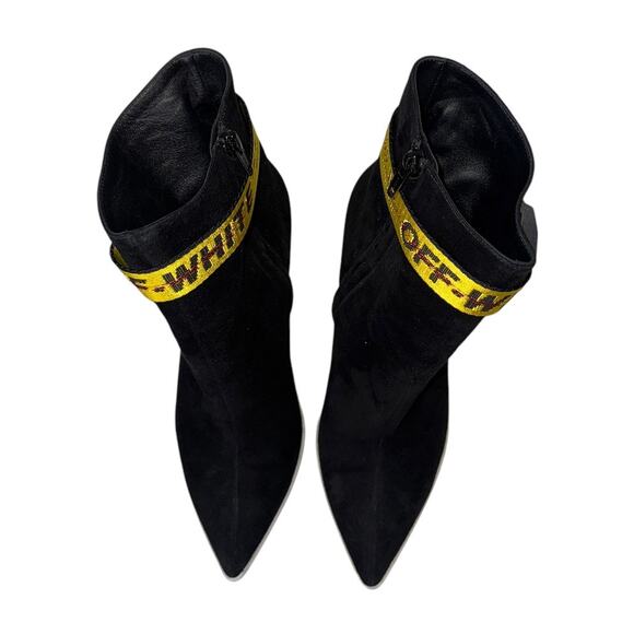 Off-White Virgil Abloh Industrial Black Suede Ankle Boots Size 40 - Picture 4 of 14